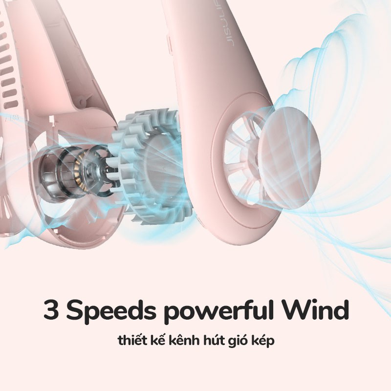 Quạt mini JISULIFE đeo cổ không cánh tiện dụng | BigBuy360 - bigbuy360.vn