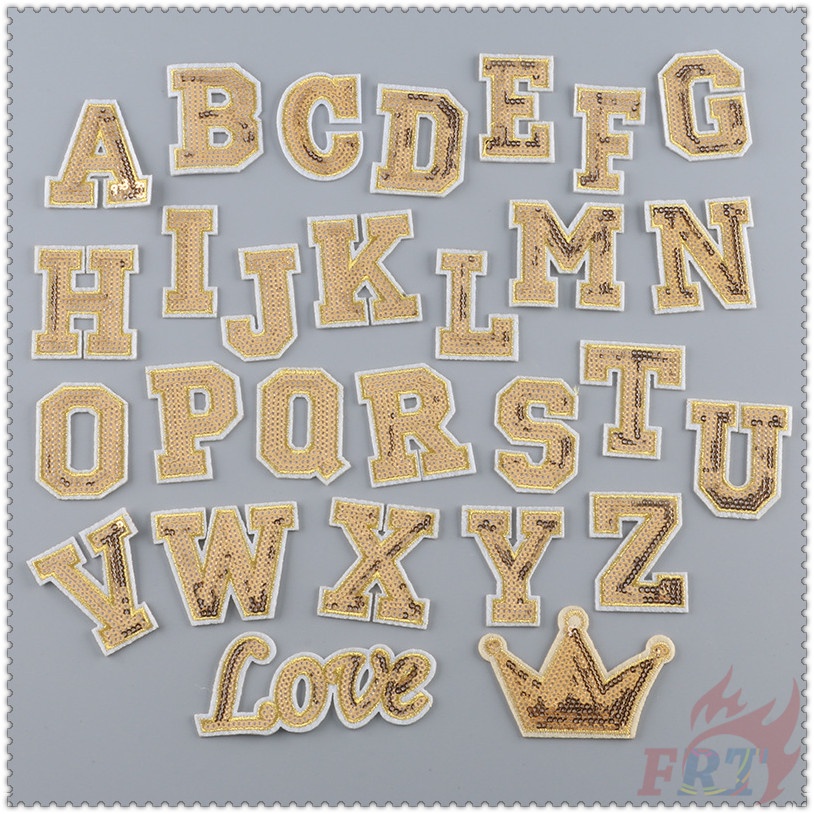 1 miếng dán ủi quần áo hình chữ cái &amp; Love &amp; Crown