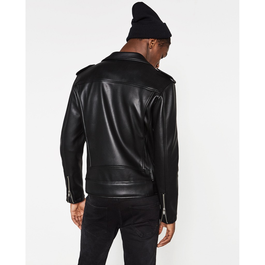 Áo khoác da Zara biker jacket nam auth chính hãng