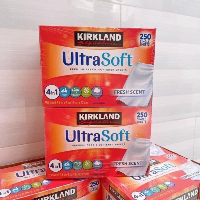 Giấy Thơm Quần Áo Kirkland Fabric Softener Hàng MỸ ( 1 Hộp 250 Tờ )