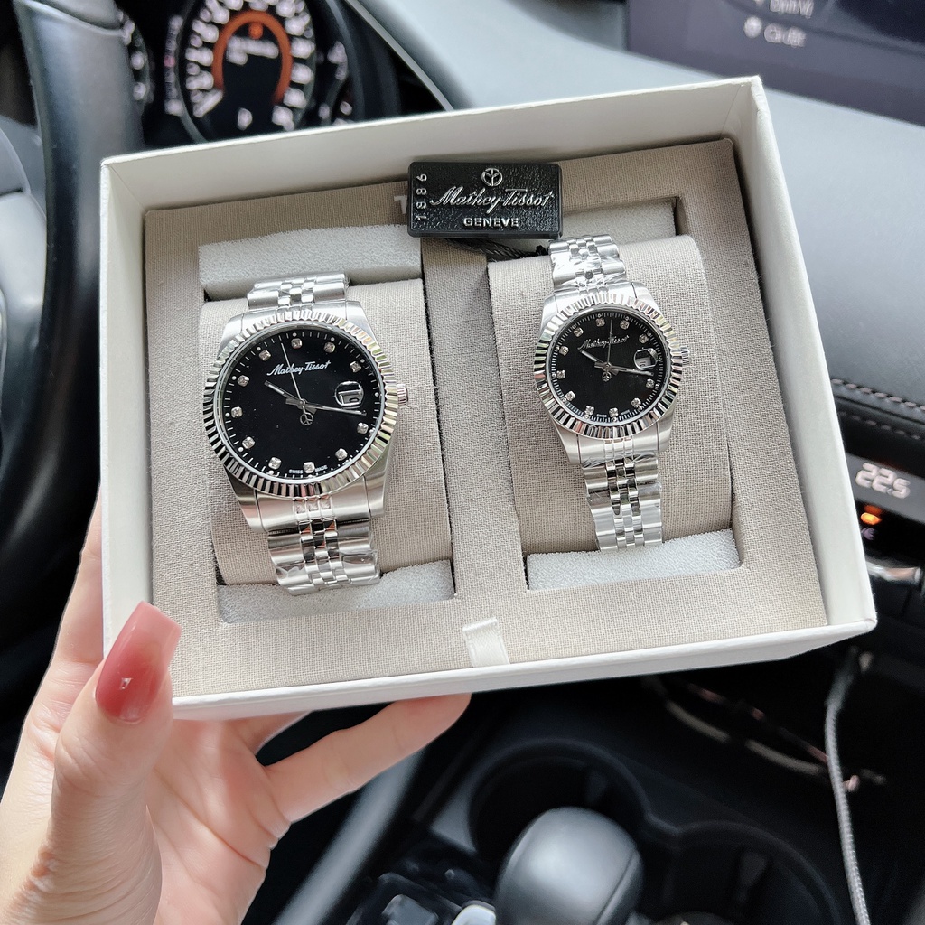 Đồng hồ đôi nam nữ dây thép Mathey Tissot H710AN Và D810AN