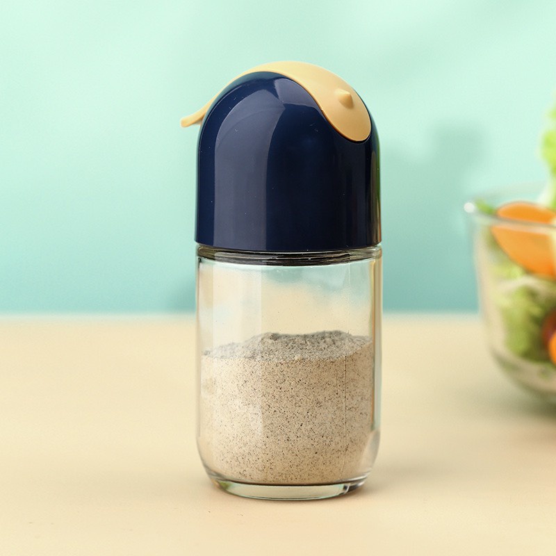 Hũ đựng gia vị thủy tinh nắp bật tự động, lọ đựng gia vị đẹp, chống ẩm