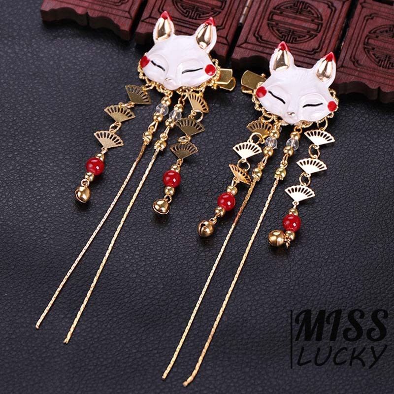 Trâm cài tóc dài tua rua hình thỏ phong cách Nhật Bản