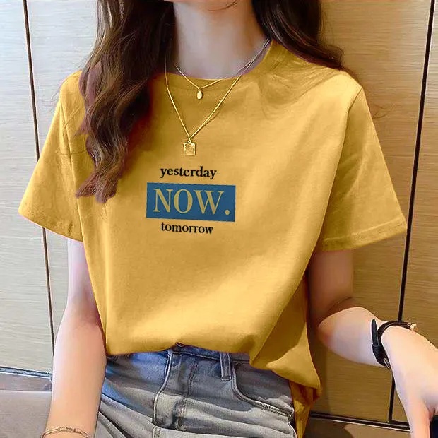 Korean version of loose fashion print trend short-sleeved T-shirt woman