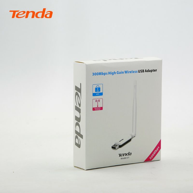 Usb thu sóng Wifi Tenda U1 tốc độ cao 300mpbs có anten cho máy tính, laptop