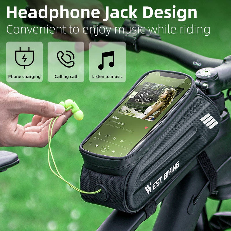 Túi treo sườn xe đạp WEST BIKING chống thấm nước cho điện thoại cảm ứng 7.0Inch túi xe đạp