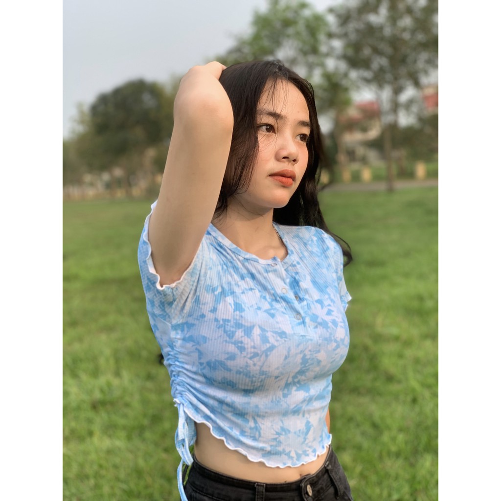 [Mã FAMAYWA giảm 10K đơn 50K] 🌈🌈Áo Croptop loang nút bấm dây rút hông cực chất🌈🌈 - 📸Kèm hình thật📸 | BigBuy360 - bigbuy360.vn