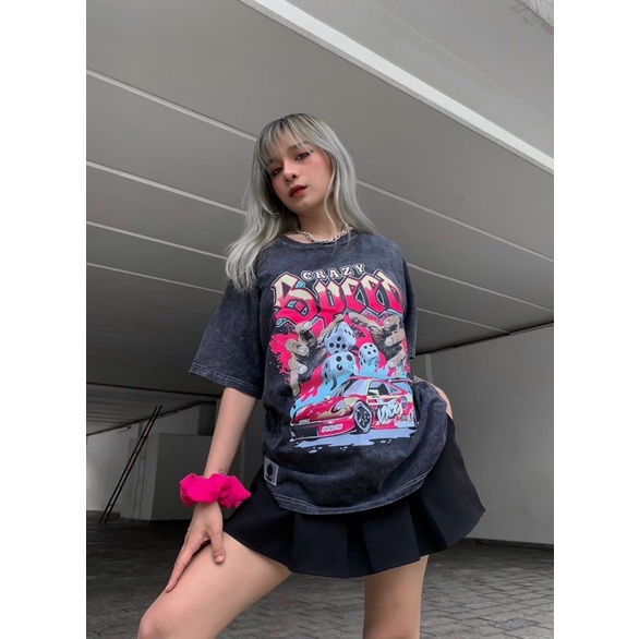 Áo Thun Phông Wash Xám Unisex SGES Race Car Saigonese Họa Tiết Form Rộng Nam Nữ