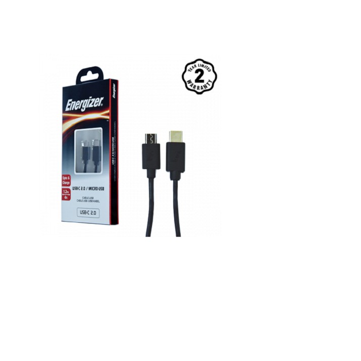 Cáp Type-C 2.0 to Micro-USB Energizer 1.2m màu đen - C11C2MCGBK4