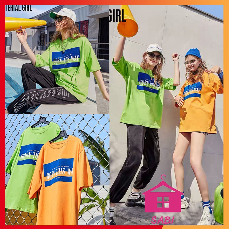 Áo thun tay lỡ form rộng unisex 100% COTTON - Áo phông nữ BORN THIS WAY SABI SHOP