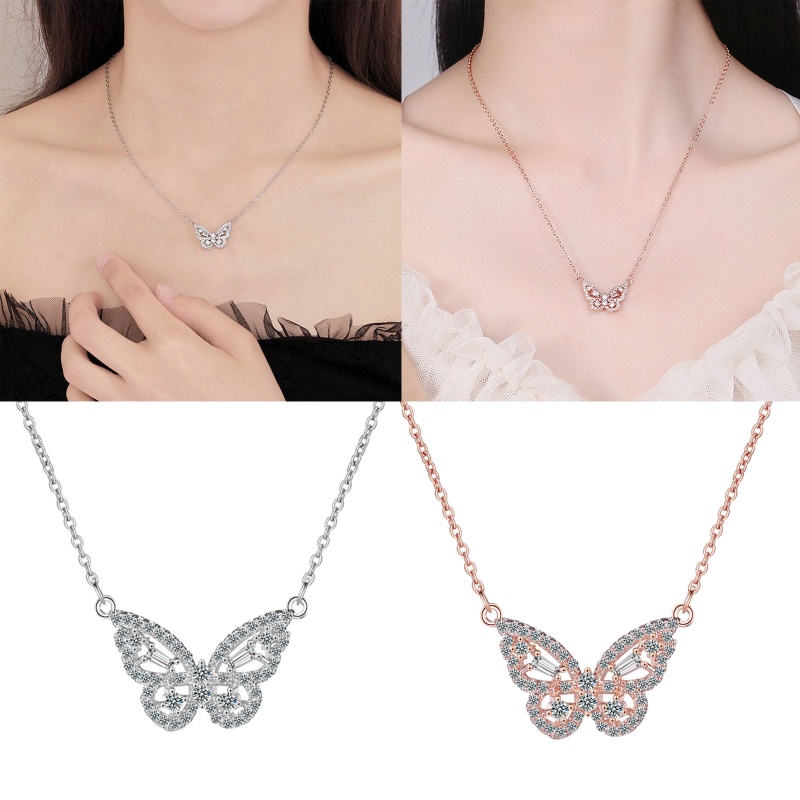 Vòng cổ Mặt Hình Bướm Đính Đá Lấp Lánh