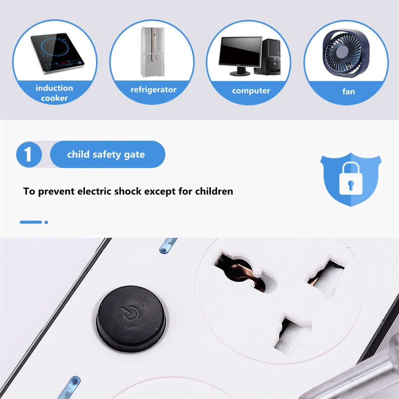 Ổ cắm điện đa năng mở rộng mới 2M với cổng sạc nhanh USB cho gia đình / văn phòng