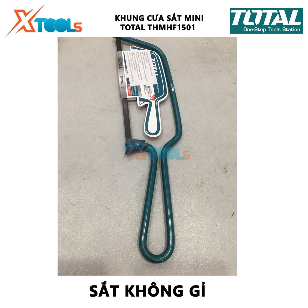 Khung cưa sắt mini Total THMHF1501 | Khung cưa sắt cầm tay kích thước 150mm (6&quot;) khung lắp lưỡi cưa, thép cao cấp, chắc