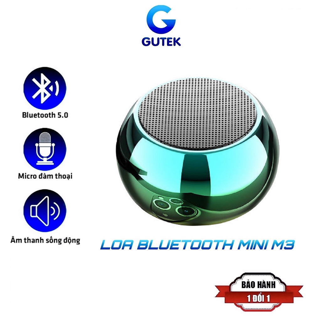 Loa Bluetooth Mini Không Dây M3 Vỏ Chống Thấm Nước Nghe Nhạc Hay Kết Nối 2 Loa Cầm Tay Nhỏ Gọn