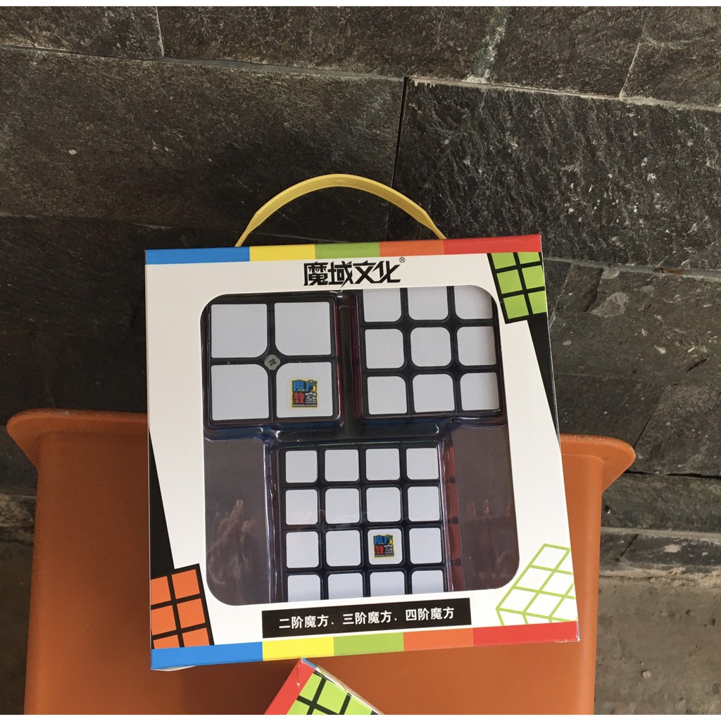 Combo 3 Rubik Moyu Sticker ( 2x2, 3x3, 4x4 ) - Tặng 3 chân đế Rubik