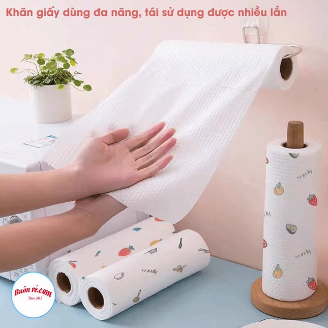 Combo cuộn khăn lau bếp KÈM CỌC gỗ đa năng – Combo cuộn khăn lau bếp 40 tờ kèm cọc gỗ cắm giấy 01487 - 01488