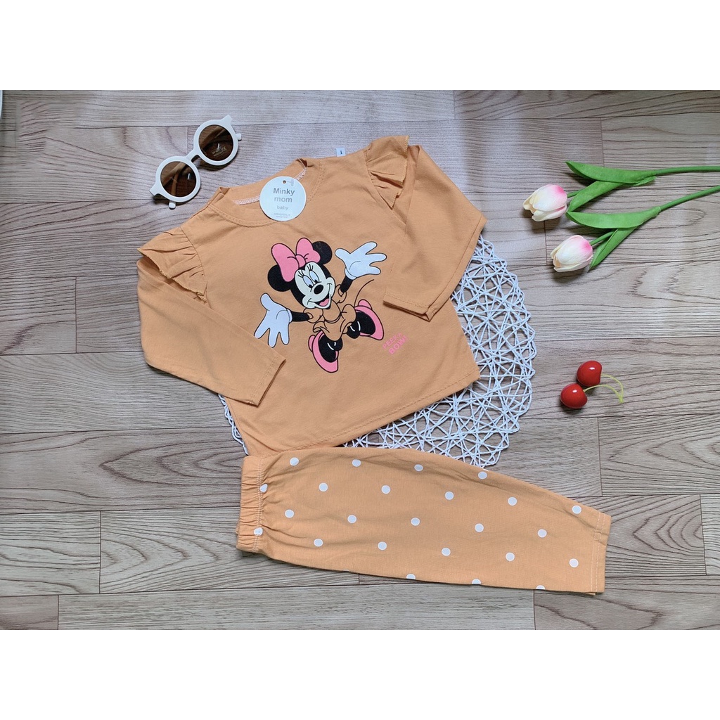 [MẪU MỚI] BỘ DÀI TAY BÈO NHÚN  MICKEY CHẤT COTTON MỀM MÁT SIÊU CUTE CHO BÉ YÊU 8-18KG. ẢNH CHỤP THẬT. VIDEO THẬT