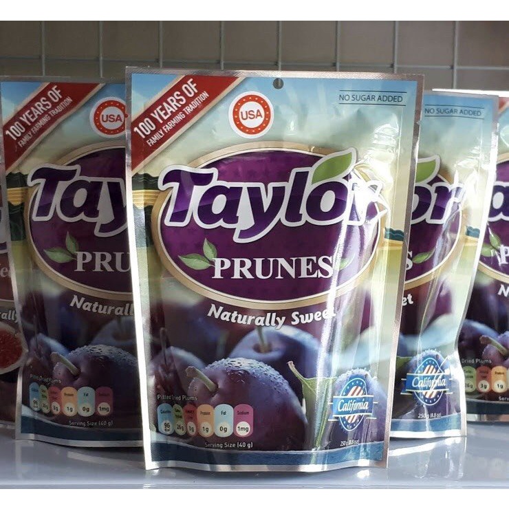 MẬN KHÔ THIÊN NHIÊN HIỆU TAYLOR 250GR,⚡FREESHIP⚡BIPOSHOP, Mận hỗ trợ và ngăn ngừa tình trạng táo bón ở trẻ em và mẹ bầu,