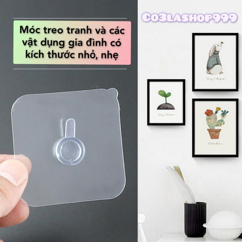 Miếng dán treo tranh dán tường gạch men, cửa kính, vật dụng nhỏ nhẹ, móc hình kèn