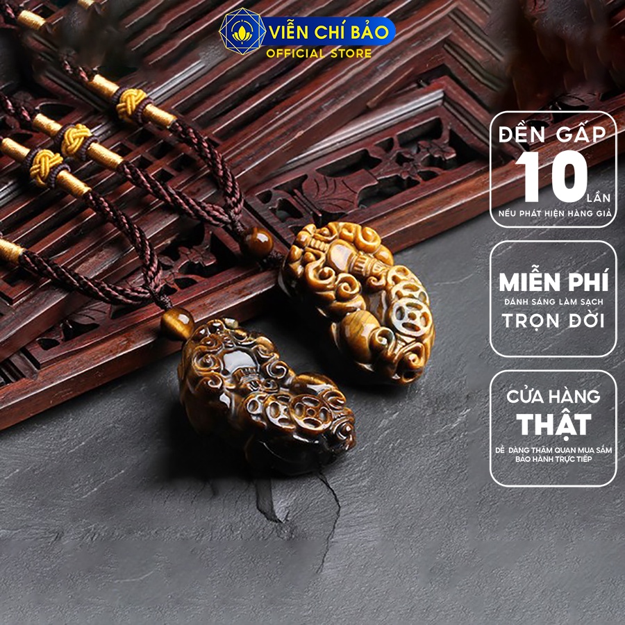 Mặt dây chuyền đá mắt hổ phong thủy Tỳ Hưu chất liệu đá tự nhiên thời trang phụ kiện trang sức Viễn Chí Bảo M200116