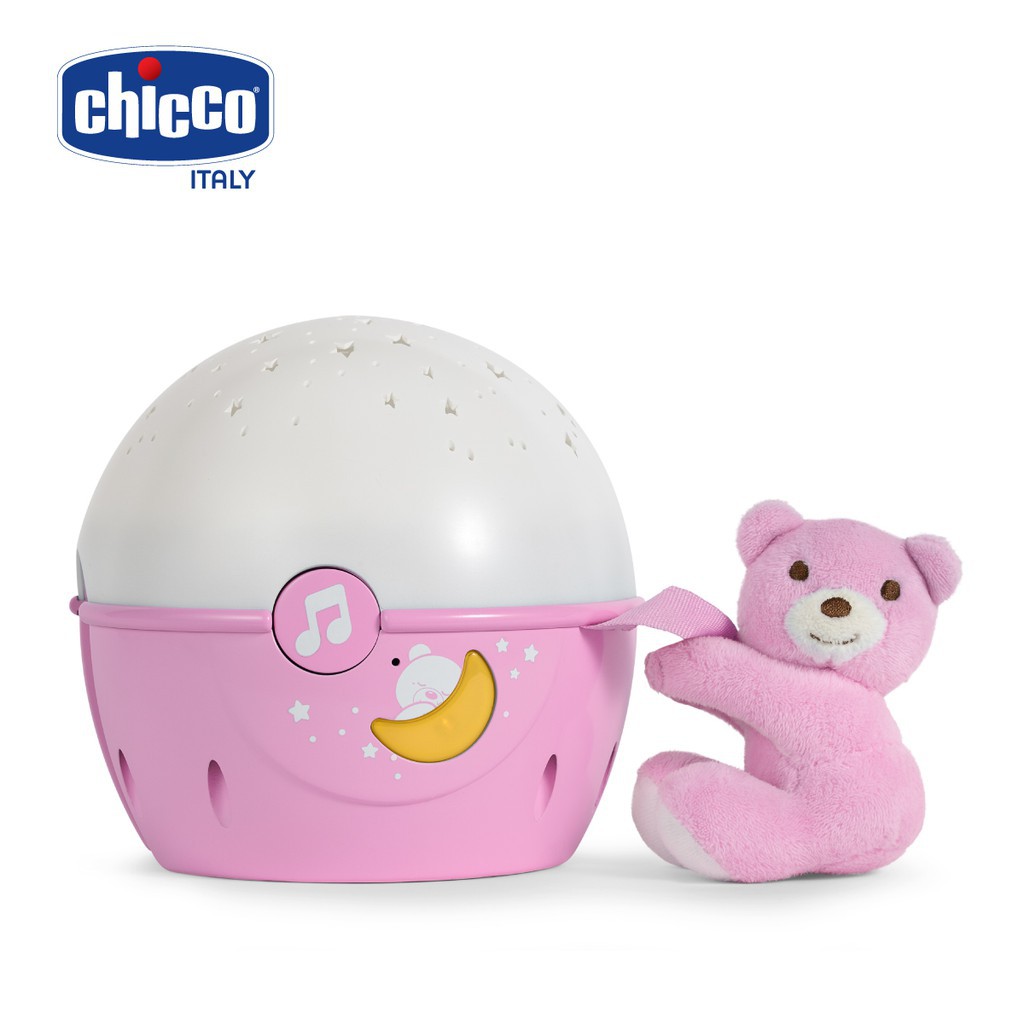 Đèn ngủ gắn cũi phát nhạc Gấu hồng Chicco