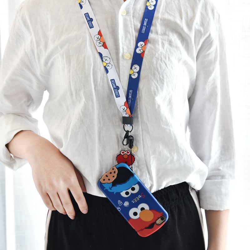 We Flower Dây móc khóa trang trí điện thoại in họa tiết hoạt hình dễ thương