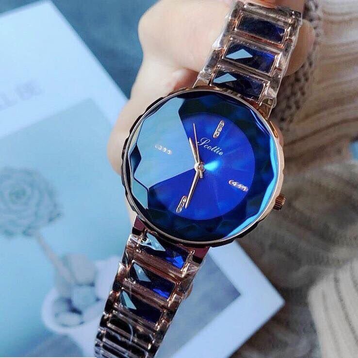 Đồng hồ nữ Scottie dây kim loại kính vát kim cương mặt nạm đá nhỏ + Tặng hộp đồng hồ sang trọng | BigBuy360 - bigbuy360.vn