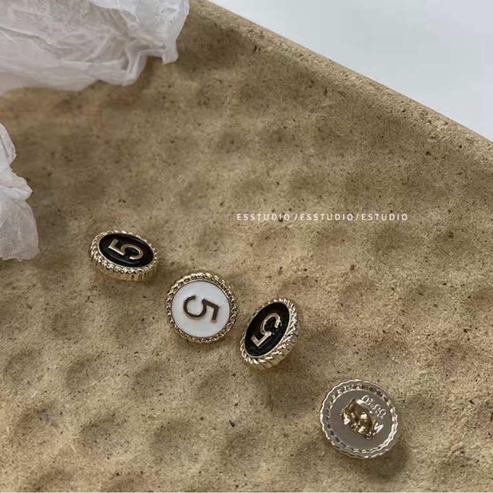 Cúc áo kim loại thời trang mới hình tròn số 5 dành cho áo vest, áo dạ, váy đầm thiết kế YS-645  11.5mm