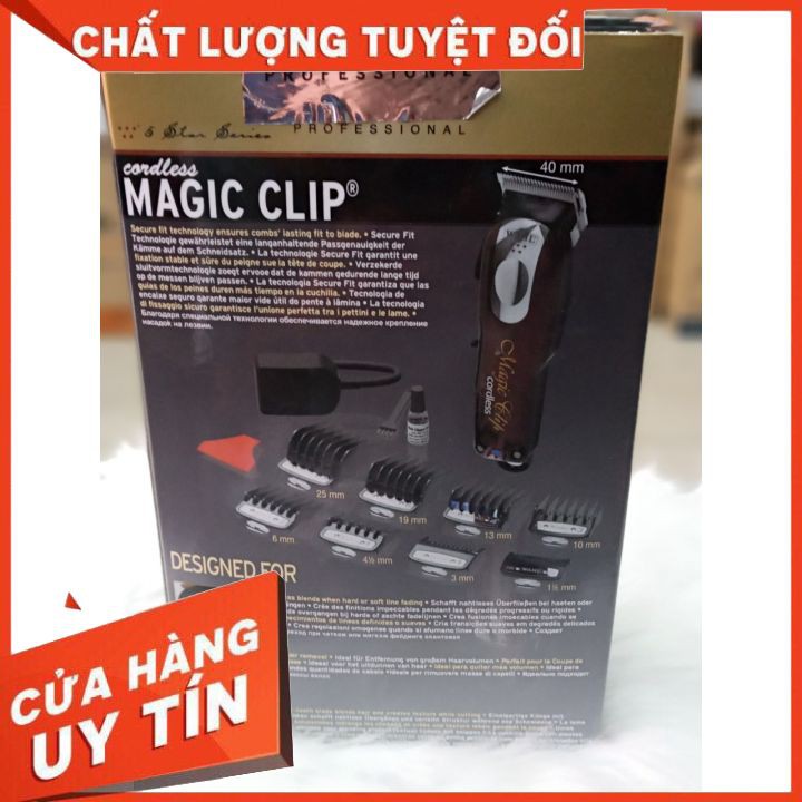 Tông đơ cắt tóc WAHL CORDLESS MAGIC CLIP CHÍNH HÃNG NỘI ĐỊA TRUNG  siêu bén lưỡi kép bằng thép chuyên dụng cho salon