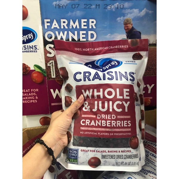 🍒)Nam Việt Quất sấy khô Craisins 1,81 kg Mỹ