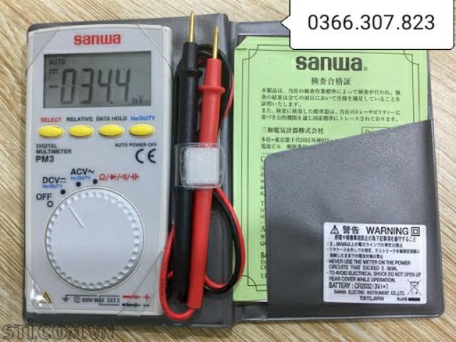 Sanwa PM3 Đồng hồ vạn năng bỏ túi đo tụ điện, tần số