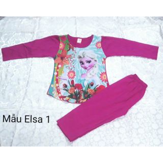 Bộ quần áo trẻ em dài tay hình công chúa Elsa/Hello kitty cho bé gái