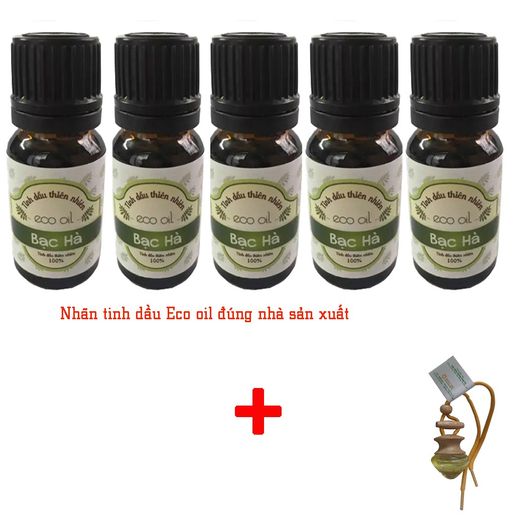 5 chai bạc hà 10ml eco oil tặng 1 chai treo bất kỳ