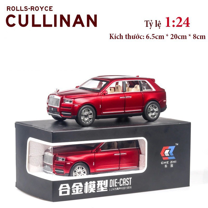 Mô hình siêu xe Rolls Royce Cullinan tỉ lệ 1:24  chất liệu hợp kim cao cấp, có đèn và ánh sáng. Hãng sản xuất Chezhi