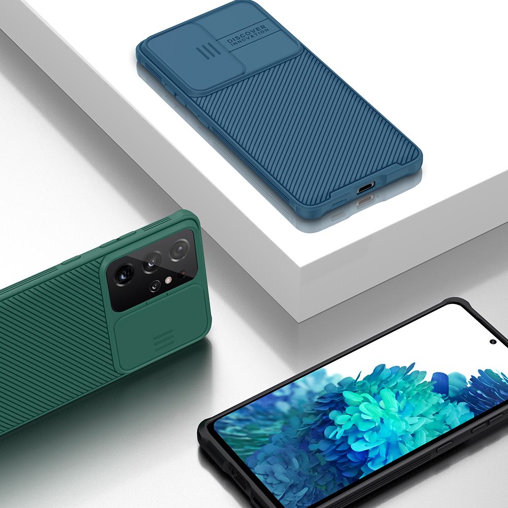 Ốp điện thoại NILLKIN PC cứng sang trọng nắp trượt bảo vệ ống kính thích hợp cho Samsung Galaxy S21Ultra S21 Plus S21 5G