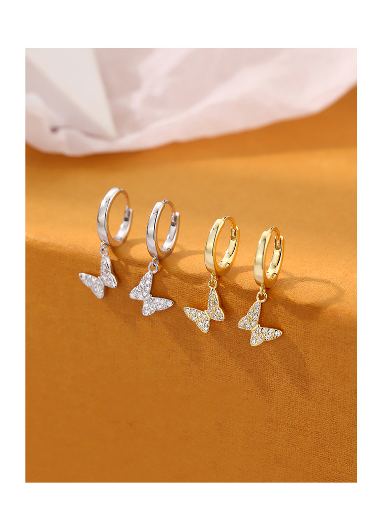 Khuyên Tai Hình Bướm Mạ Bạc S925 Thời Trang Cho Nữ