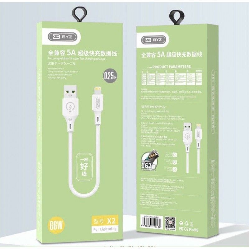 Dây Cáp Táo iP Ngắn 25 CM Dùng Kèm Pin Dự Phòng BYZ X2 Hàng Xịn