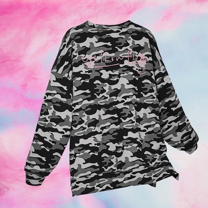 Áo tay dài không nón YELLOW FLICKER Face camo unisex