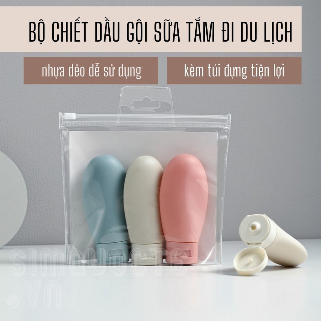 Bộ chiết dầu gội sữa tắm mỹ phẩm đi du lịch sử dụng tiện lợi CCC09