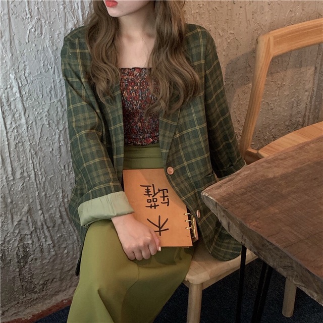 (SẴN ÁO) SET ÁO BLAZER CHÂN VÁY SUÔNG XẺ TÀ ULZZANG | BigBuy360 - bigbuy360.vn