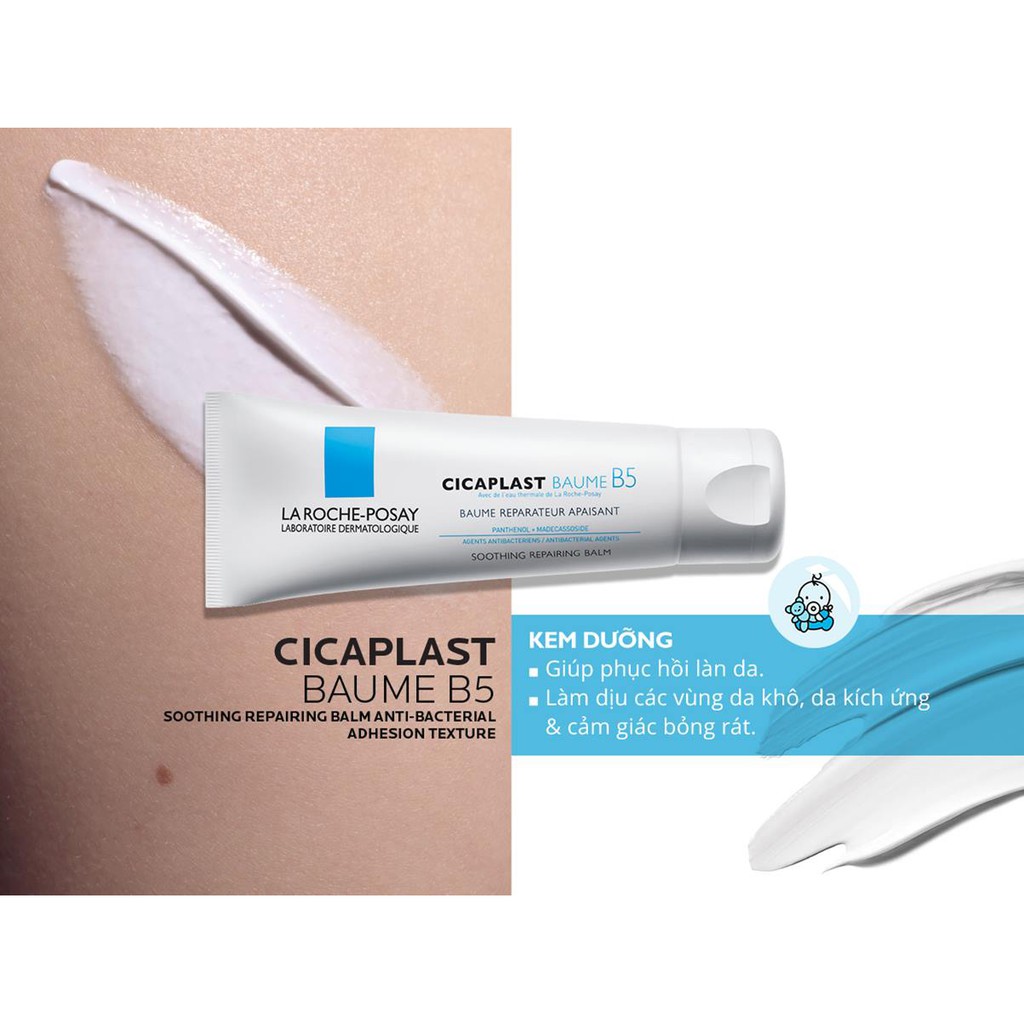 ✅[Hàng Auth_Giá Sỉ] Kem dưỡng làm dịu mượt, làm mát &amp; phục hồi da phù hợp cho trẻ em La Roche-Posay Cicaplast Baume B5