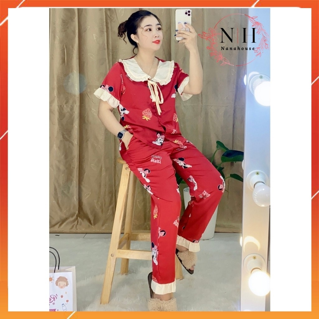 Đồ bộ nữ pijama satin dài nh01