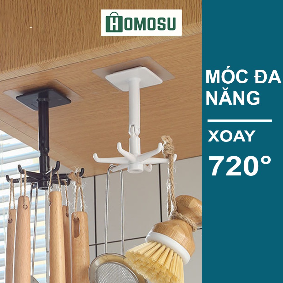 Móc Dán Tường 6 Chân Xoay 360 Độ Đa Năng Siêu Bám Dính Z005