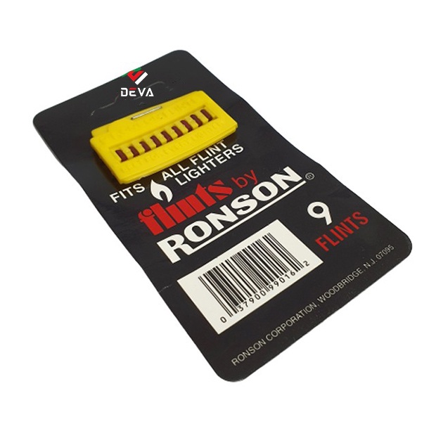 Đá lửa Ronson Vỉ 9 viên màu đỏ mềm - Dùng cho các loại hộp quẹt bật lửa  DEVA