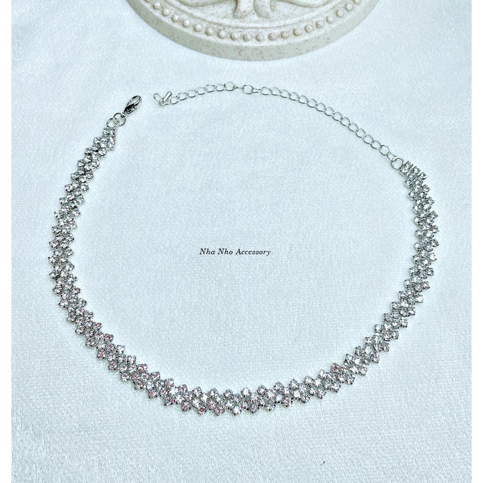Fency Vòng Cổ Choker Đá Họa tiết Hàng Rào NHÀ NHỎ 1463
