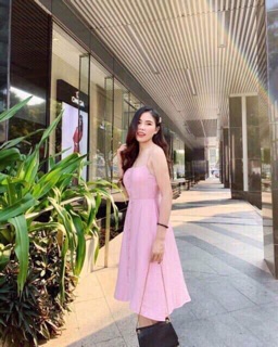 Đầm 2 dây nút có mút ngực (hình thật)
