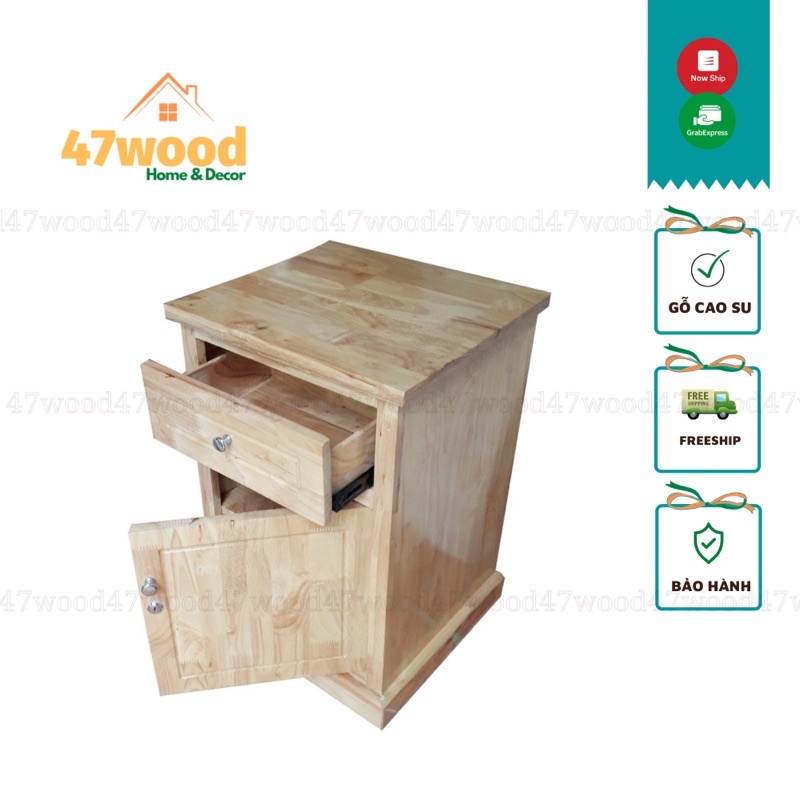 Tủ hồ sơ 1 cánh cửa 1 hộc có chìa khoá - Tủ đầu giường đa năng chắc chắn 47wood