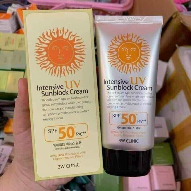 Kem chống nắng #3WCLINIC Intensive UV Sunblock Cream SPF 50 + Pa+++ 70 ml