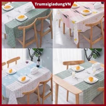 Khăn Trải Bàn Chống Thấm Nước Thảm Trải Bàn Chất liệu Nhựa PVC Họa Tiết MS88107