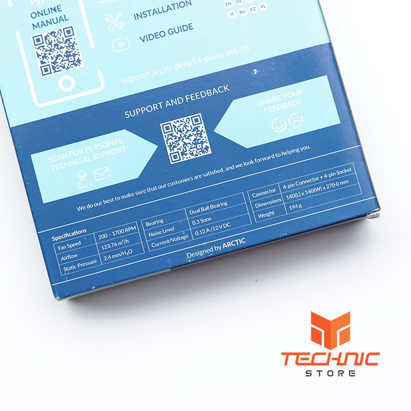 Quạt tản nhiệt Arctic P14 PWM PST CO Black/Black